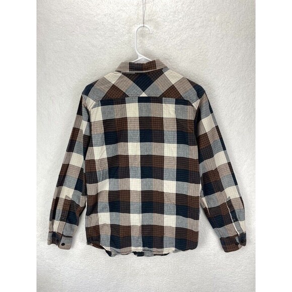 Columbia Shirt Mens Small Brown Gray Plaid Button Up‎ Long Sleeve Cotton - Picture 6 of 7